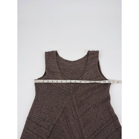 Skif Skifo Womens Asymmetric Knit Sleeveless Tunic Brown Lagenlook Chunky Cozy - Picture 5 of 6
